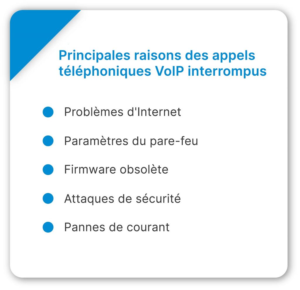 5 problèmes de voip description de l'un d'eux en image